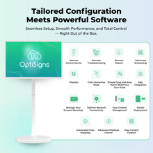 Load image into Gallery viewer, OptiKiosk 32 - 32” Touchscreen Digital Signage Kiosk with OptiSigns Software (Stand & Wall Mount Variants)