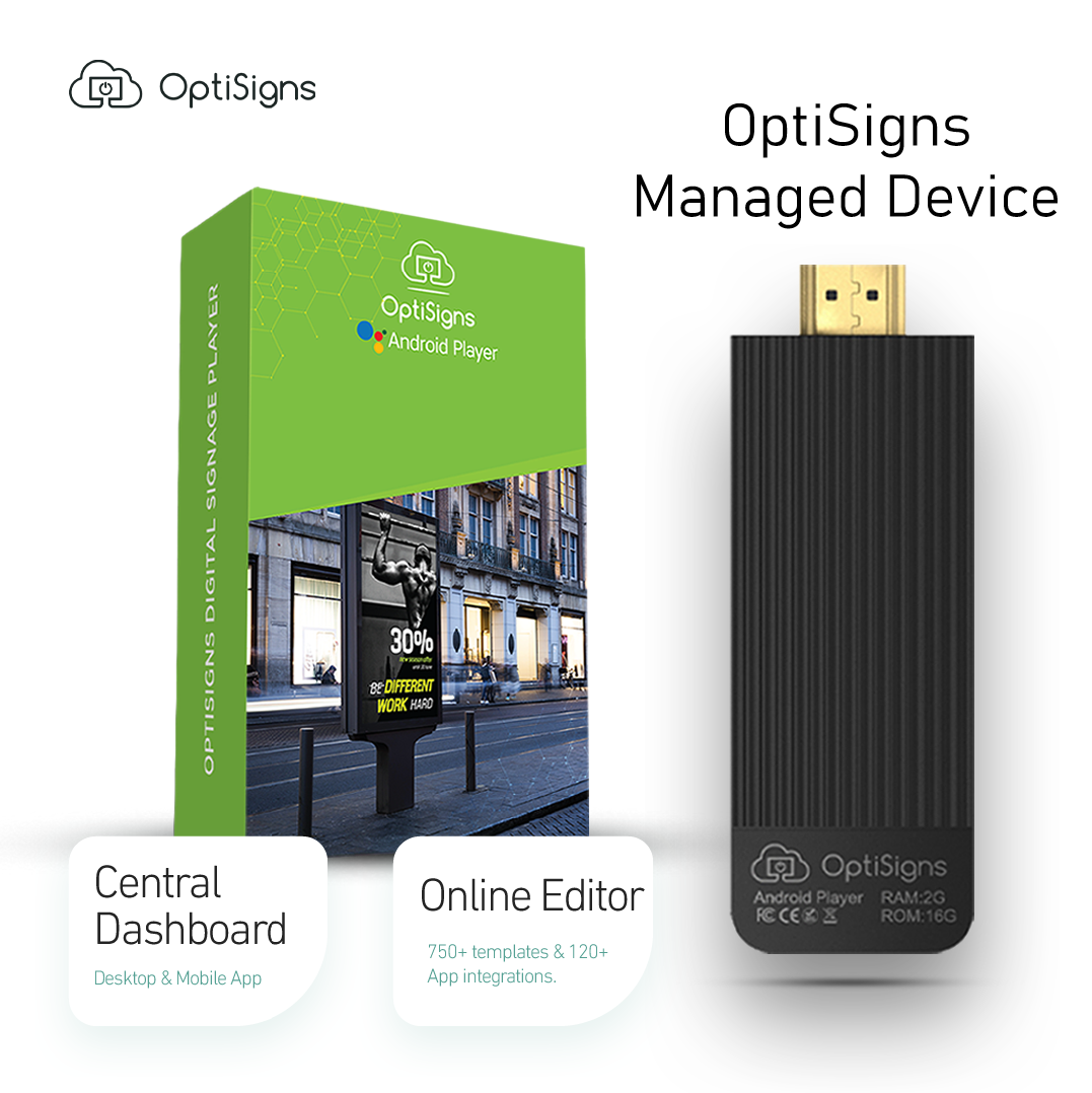 Pre-configured OptiSigns Managed Android Stick Player